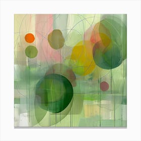 Abstract Green Spheres 1 Canvas Print