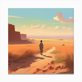 Man In The Desert Canvas Print