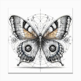 Victorian Diagram Butterfly Illustration I Canvas Print