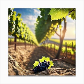 Vineyard At Sunset Stock Photo Canvas Print