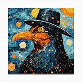 Raven Starry Night Canvas Print