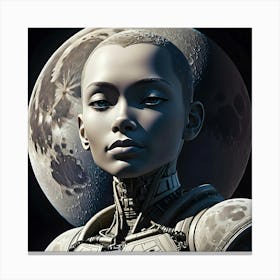 Woman On The Moon Canvas Print