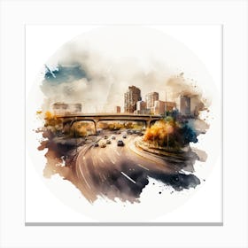 Cityscape Watercolor Painting.A fine artistic print that decorates the place. 1 Canvas Print