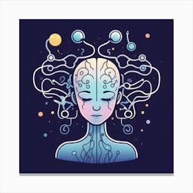 Woman With A Brain 2 Canvas Print