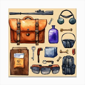 Bag With Burglar Equipment Canvas Print
