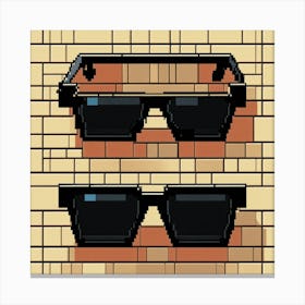 Pixel Art Of A Black Off White Sunglass From The F (2) Canvas Print