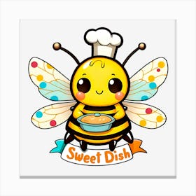 Sweet Dish And Honey Bee 1 Canvas Print