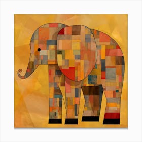 Elephant On A Yellow Background Canvas Print