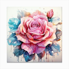 Pink Rose Painting Canvas Print