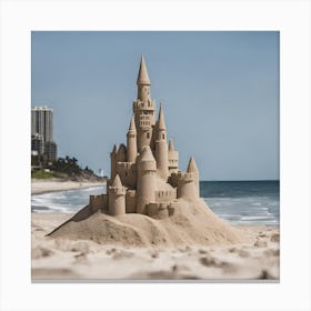 Sand Castle On The Beach Canvas Print