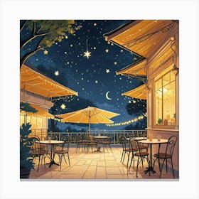 Cafe Terrace At Night (6) Canvas Print