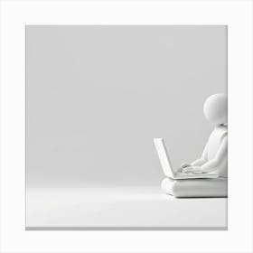 Man Using A Laptop Canvas Print