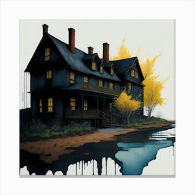 Colored House Ink Painting (19) Canvas Print