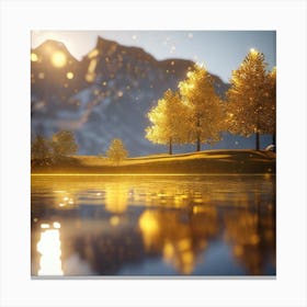 Autumn Trees By The Lake 6 Canvas Print