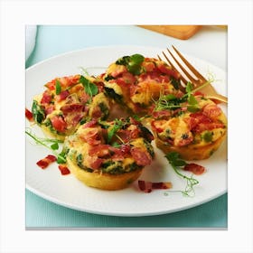 Quiche With Bacon And Spinach Canvas Print