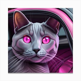 Cat In A Car pop art Canvas Print