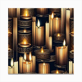 Candle Vector Seamless Pattern Canvas Print