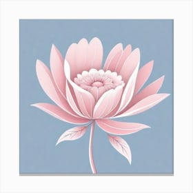 A White And Pink Flower In Minimalist Style Square Composition 297 Canvas Print