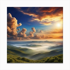 Sunrise In The Mountains 56 Canvas Print