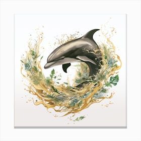 Dolphin Splash Canvas Print