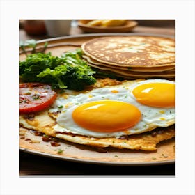 Pancakes And Eggs Canvas Print