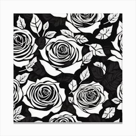 Seamless Pattern With Roses 5 Canvas Print