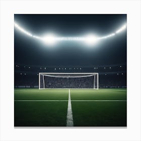 Soccer Field At Night Canvas Print