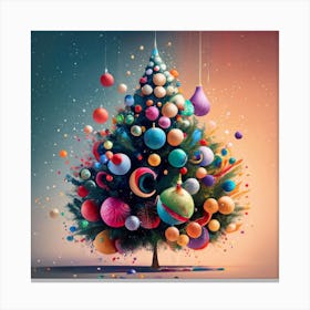 Decorated Christmas tree Canvas Print