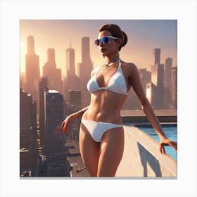 Woman In A Bikini Canvas Print