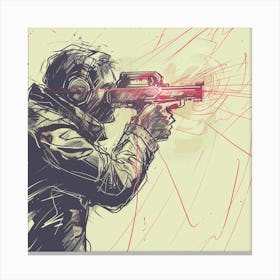 Sniper Drawing Canvas Print