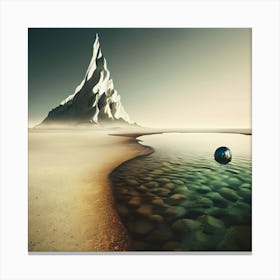 Ice Ball In The Water Canvas Print