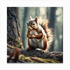 Squirrel In The Forest 230 Canvas Print