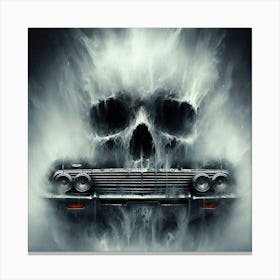 Car With A Skull On It Canvas Print