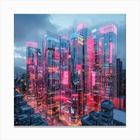 Futuristic Cityscape Art 1 Canvas Print