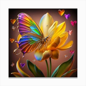 Butterfly With Hearts Canvas Print