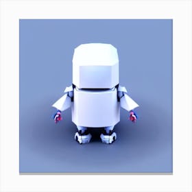 White Robot Low Poly Creatures Canvas Print