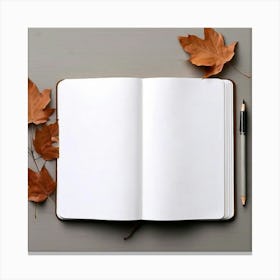 Mock Up Blank Pages Open Book Spread Unmarked Writable Notebook Journal White Clean Min (11) Canvas Print