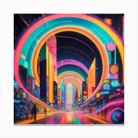 Neon City Canvas Print
