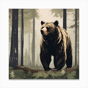 Grizzly Bear In The Forest 3 Canvas Print