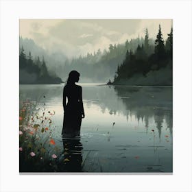 Woman In Water Canvas Print