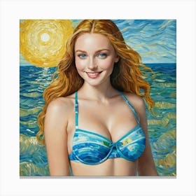 Girl In A Bikinifhu Canvas Print