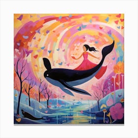 Whale Of Love Canvas Print