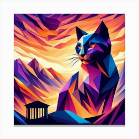 Squee Low Poly Cat Canvas Print