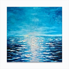 Aqua Sea Water Large Abstract Oil Painting Water Ripple Canvas Print