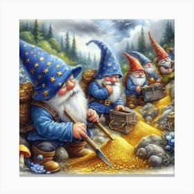 Gnomes In Gold 1 Canvas Print