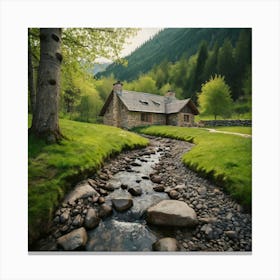 Small House In The Mountains 2 Canvas Print