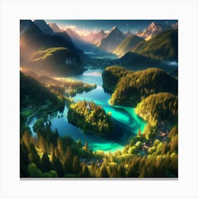 Lake In The Mountains 23 Canvas Print
