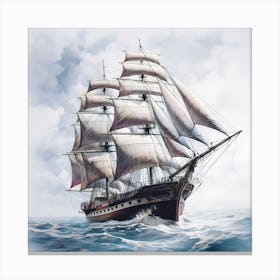 Ocean Sailboat Canvas Print