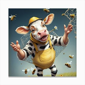 Bees And Cows 1 Canvas Print