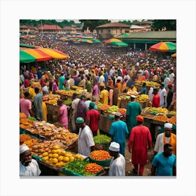 Nigerian Market Canvas Print